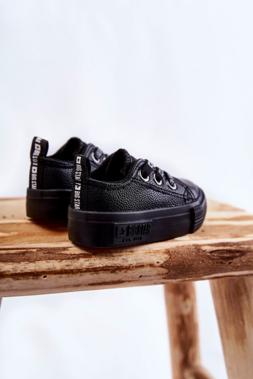 Children's Leather Sneakers BIG STAR KK374059 Black Children's Leather Sneakers BIG STAR KK374059 Black