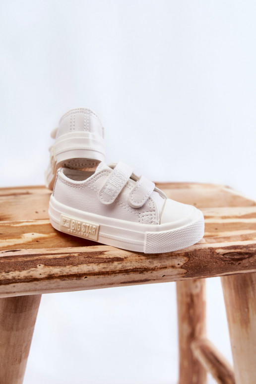 Children's Leather Sneakers With Velcro BIG STAR KK374091 White Children's Leather Sneakers With Velcro BIG STAR KK374091 White