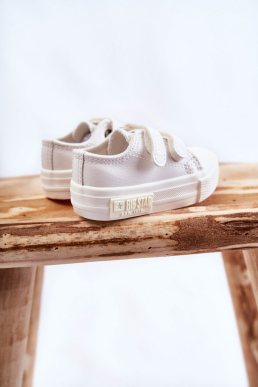Children's Leather Sneakers With Velcro BIG STAR KK374091 White Children's Leather Sneakers With Velcro BIG STAR KK374091 White