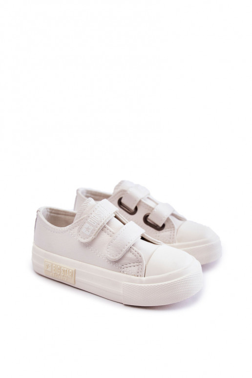 Children's Leather Sneakers With Velcro BIG STAR KK374091 White Children's Leather Sneakers With Velcro BIG STAR KK374091 White