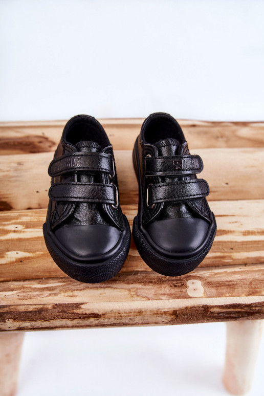 Children's Leather Sneakers With Velcro BIG STAR KK374090 Black Children's Leather Sneakers With Velcro BIG STAR KK374090 Black