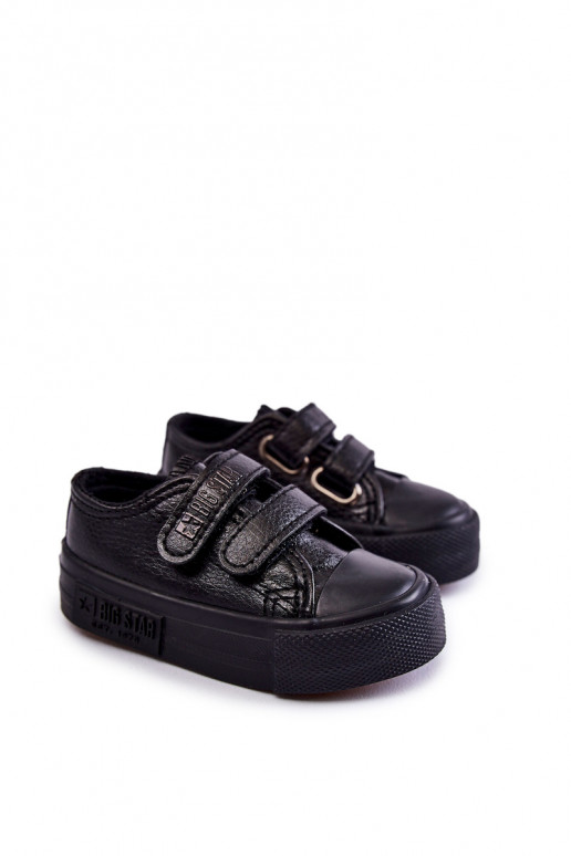 Children's Leather Sneakers With Velcro BIG STAR KK374090 Black Children's Leather Sneakers With Velcro BIG STAR KK374090 Black