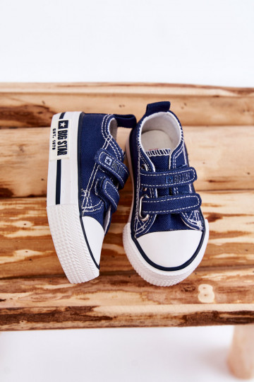 Children's Cloth Sneakers With Velcro BIG STAR KK374075 Navy blue 2