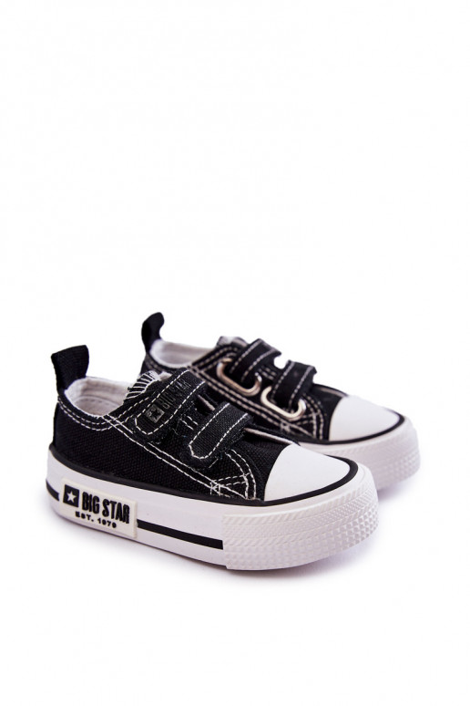 Children's Cloth Sneakers With Velcro BIG STAR KK374074 Black and white Children's Cloth Sneakers With Velcro BIG STAR KK374074 Black and white