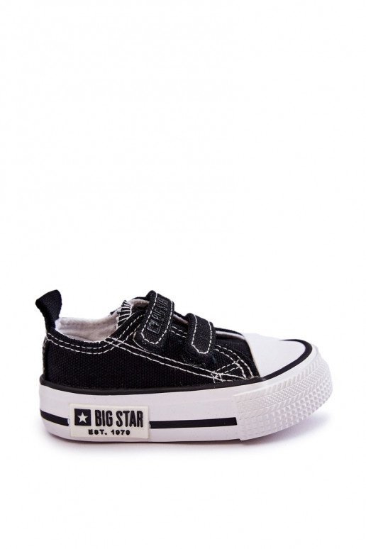 Children's Cloth Sneakers With Velcro BIG STAR KK374074 Black and white Children's Cloth Sneakers With Velcro BIG STAR KK374074 Black and white