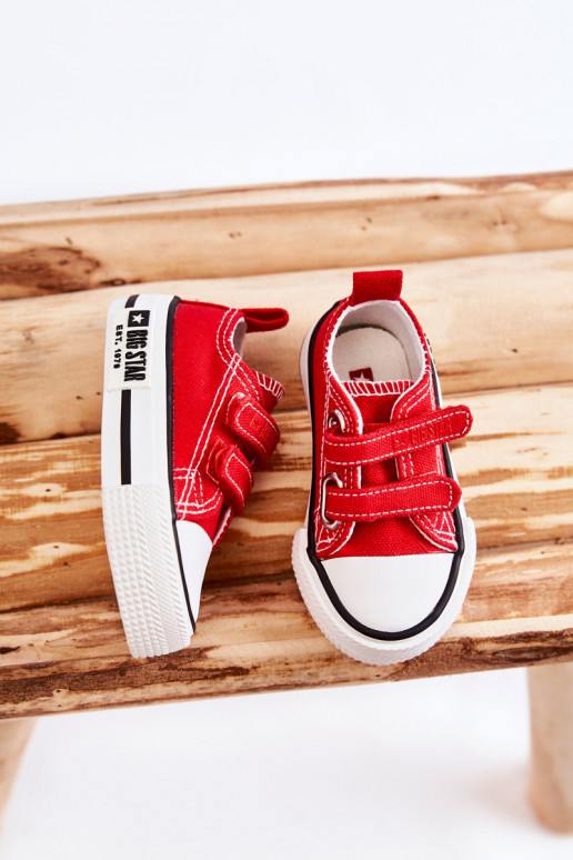 Children's Cloth Sneakers With Velcro BIG STAR KK374076 Red Children's Cloth Sneakers With Velcro BIG STAR KK374076 Red