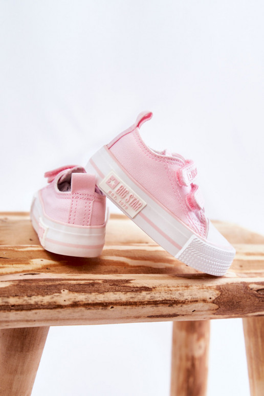Children's Cloth Sneakers With Velcro BIG STAR KK374077 Pink