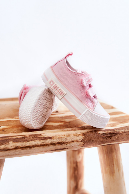 Children's Cloth Sneakers With Velcro BIG STAR KK374077 Pink