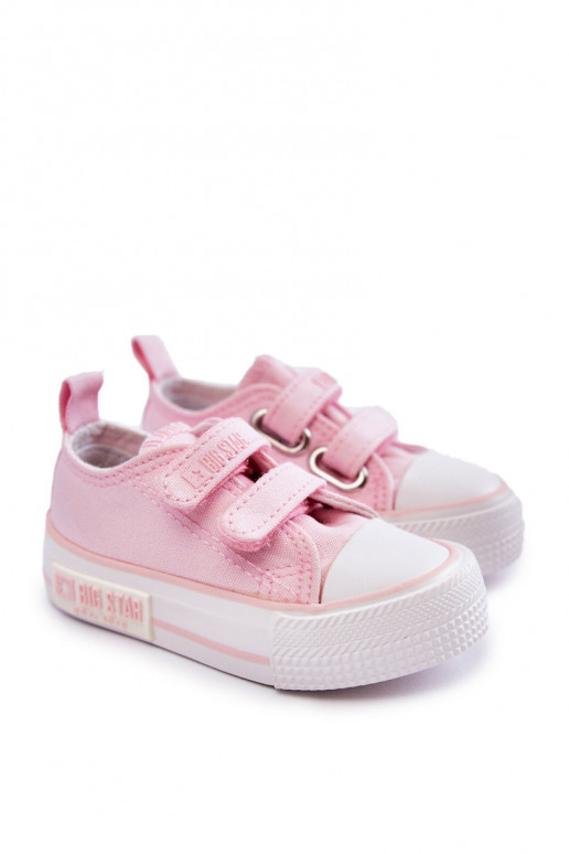 Children's Cloth Sneakers With Velcro BIG STAR KK374077 Pink