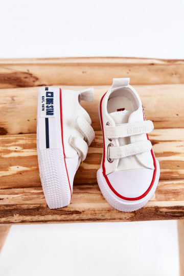 Children's Cloth Sneakers With Velcro BIG STAR KK374079 White 2