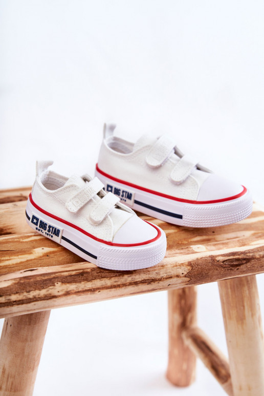 Children's Cloth Sneakers With Velcro BIG STAR KK374079 White Children's Cloth Sneakers With Velcro BIG STAR KK374079 White