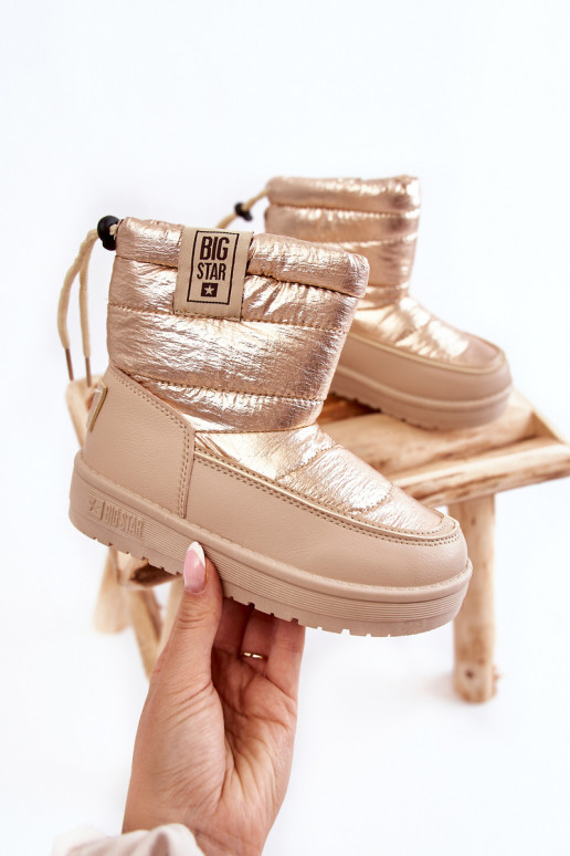 Children's snow boots Big Star KK374221 Beige and gold Children's snow boots Big Star KK374221 Beige and gold