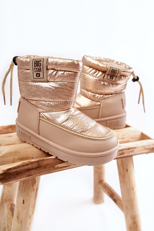 Children's snow boots Big Star KK374221 Beige and gold Children's snow boots Big Star KK374221 Beige and gold