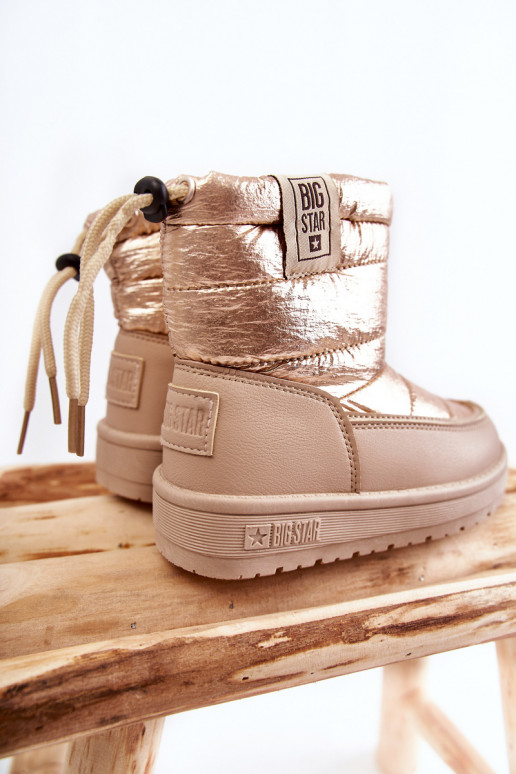Children's snow boots Big Star KK374221 Beige and gold Children's snow boots Big Star KK374221 Beige and gold