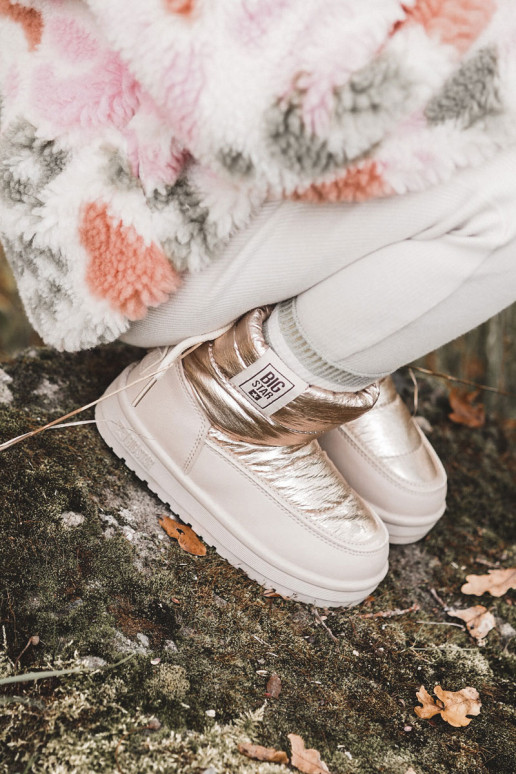 Children's snow boots Big Star KK374221 Beige and gold Children's snow boots Big Star KK374221 Beige and gold