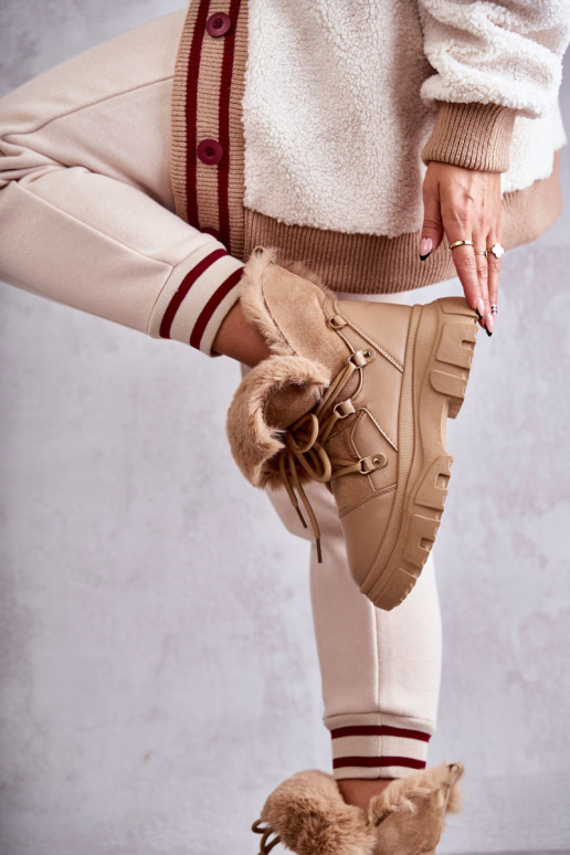 Warm Boots Trappers Dark beige Charles Warm Boots Trappers Dark beige Charles