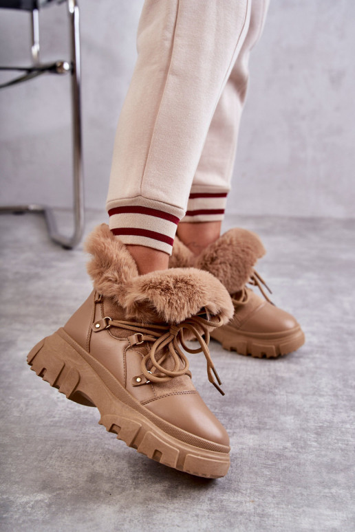 Warm Boots Trappers Dark beige Charles Warm Boots Trappers Dark beige Charles