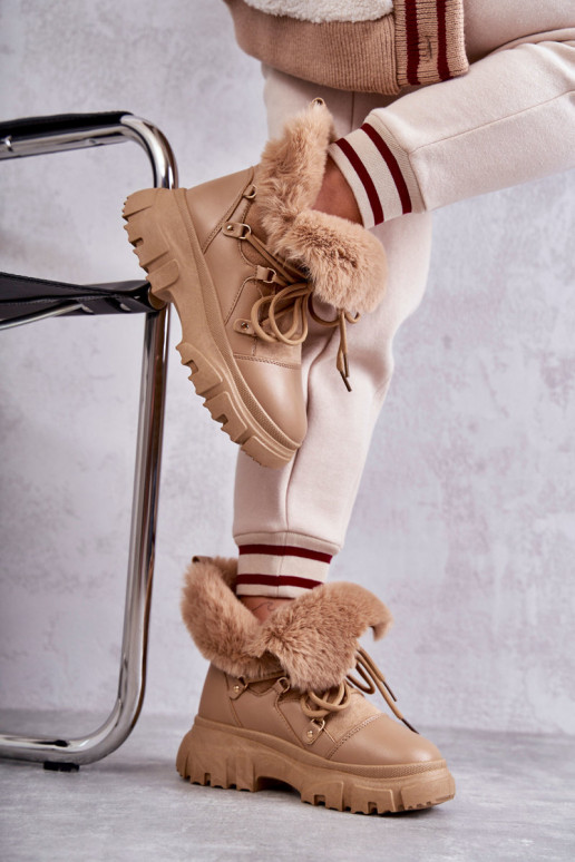 Warm Boots Trappers Dark beige Charles Warm Boots Trappers Dark beige Charles