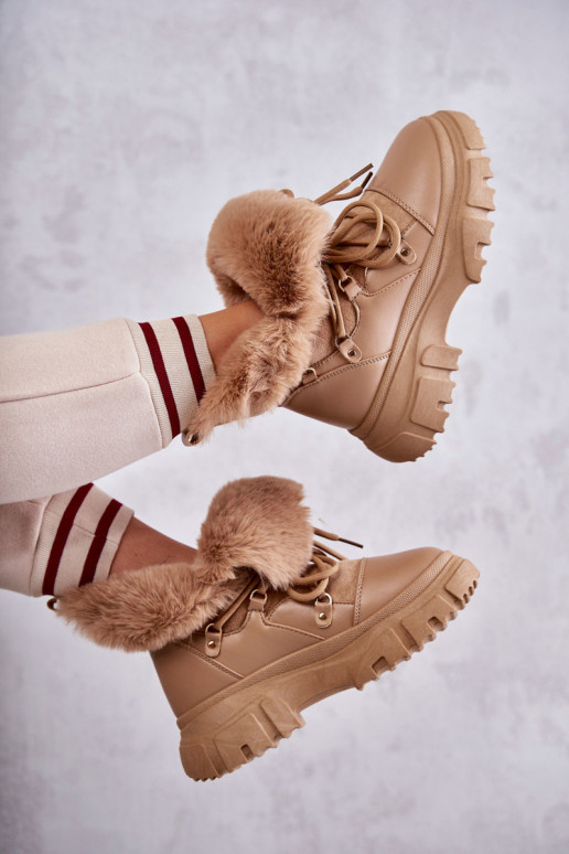 Warm Boots Trappers Dark beige Charles Warm Boots Trappers Dark beige Charles