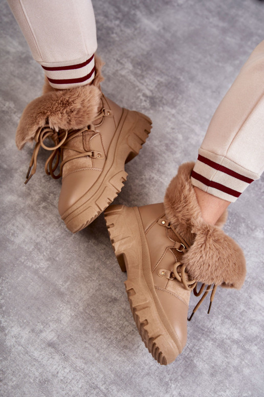 Warm Boots Trappers Dark beige Charles Warm Boots Trappers Dark beige Charles