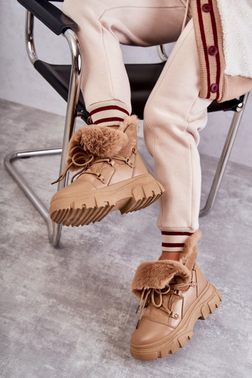 Warm Boots Trappers Dark beige Charles Warm Boots Trappers Dark beige Charles