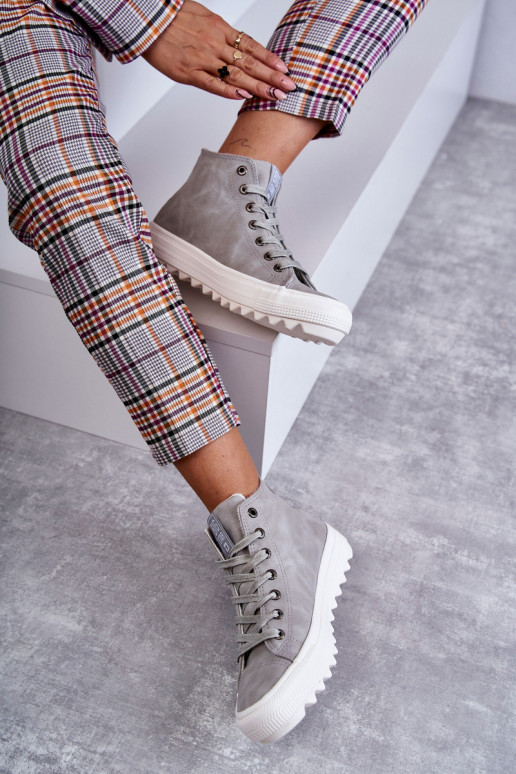 Women's Sneakers Big Star High Warm Grey EE274114 Women's Sneakers Big Star High Warm Grey EE274114