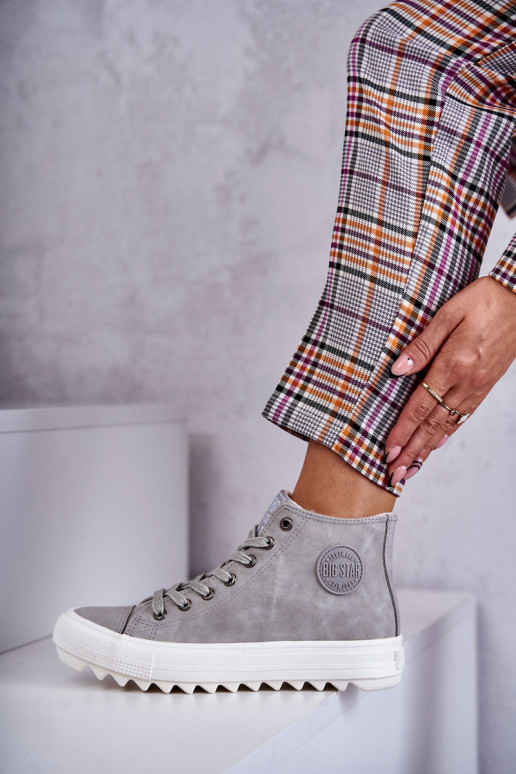 Women's Sneakers Big Star High Warm Grey EE274114 Women's Sneakers Big Star High Warm Grey EE274114