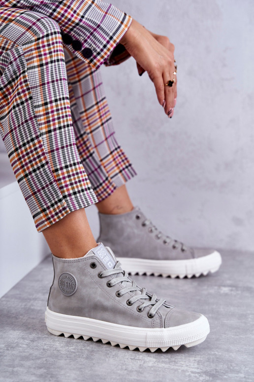 Women's Sneakers Big Star High Warm Grey EE274114 Women's Sneakers Big Star High Warm Grey EE274114