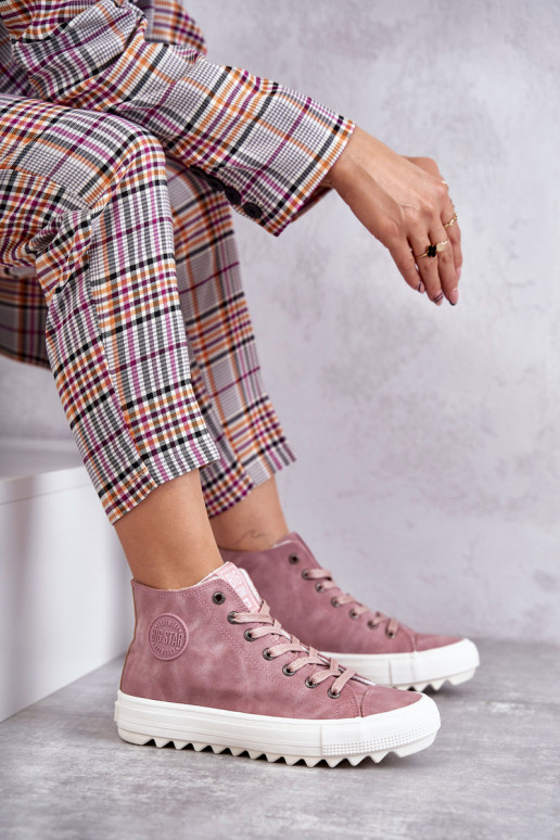 Women's Sneakers Big Star High Warm Pink EE274113 Women's Sneakers Big Star High Warm Pink EE274113