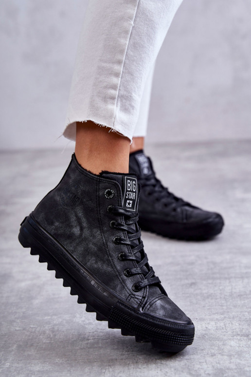 Women's Sneakers Big Star High Warm Black GG274069