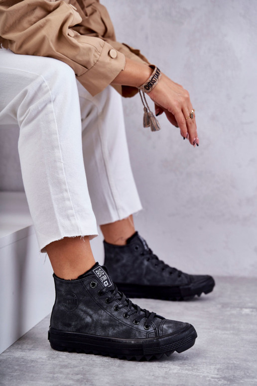Women's Sneakers Big Star High Warm Black GG274069