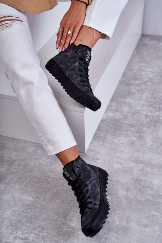 Women's Sneakers Big Star High Warm Black GG274069