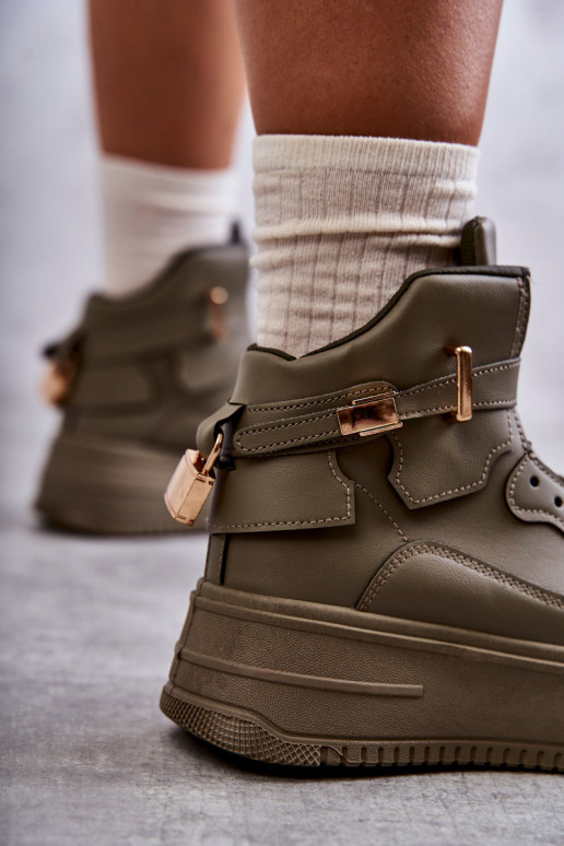 Women's Warm High Sport Shoes Green Lexa