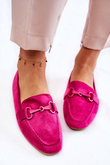 Suede loafers with decoration Fuchsia Santi 2