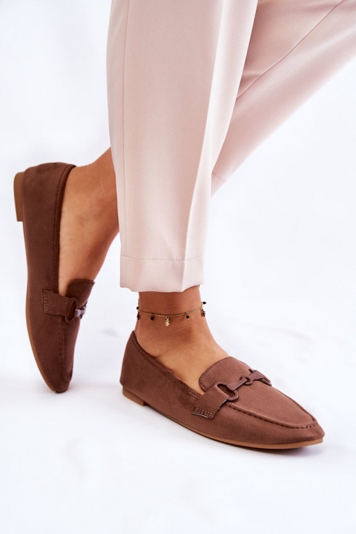 Suede loafers with decoration Brown Santi Suede loafers with decoration Brown Santi