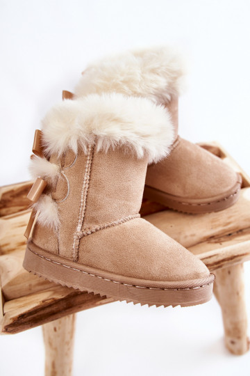 Children's Insulated Snow Boots With Bows Light beige Funky 2
