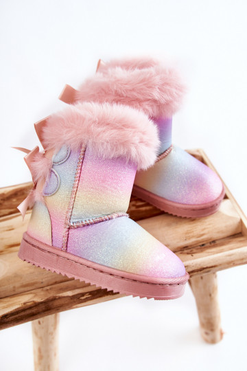Children's Insulated Snow Boots With Bows Multicolored Funky 2