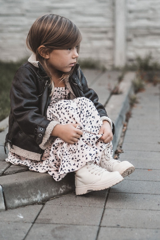 Children's Leather Boots With Zipper Beige Omua Children's Leather Boots With Zipper Beige Omua