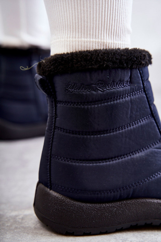 Women's warm snow boots navy blue Mezyss