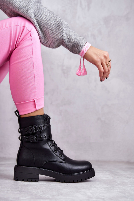 Women's Warm Leather Boots Black Silvor Women's Warm Leather Boots Black Silvor