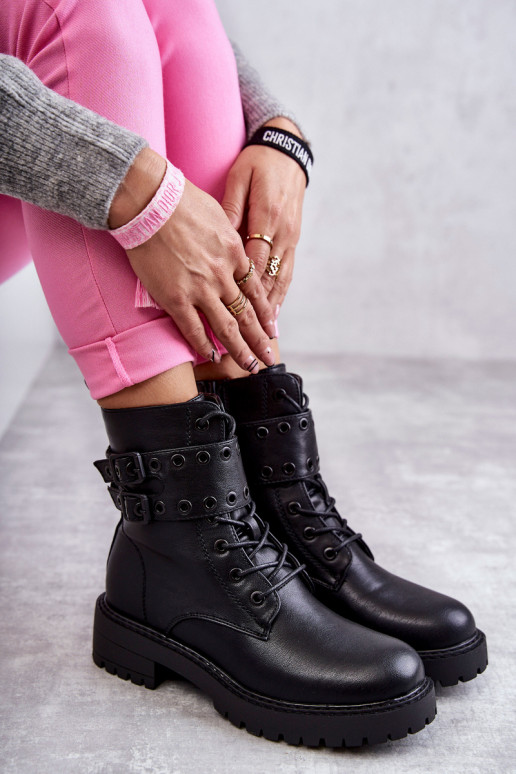 Women's Warm Leather Boots Black Silvor Women's Warm Leather Boots Black Silvor