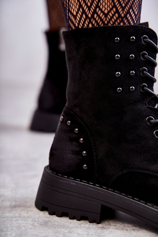 Suede Boots With Studs Black Palmira Suede Boots With Studs Black Palmira