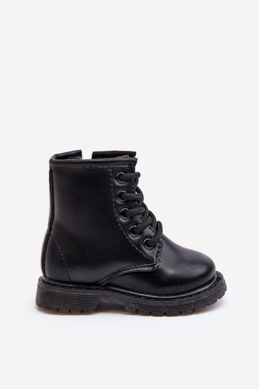 Children's Leather Boots With Zipper Black Omua Children's Leather Boots With Zipper Black Omua