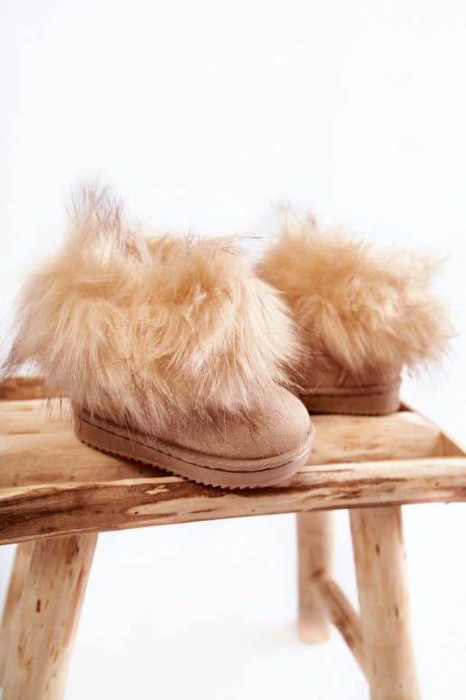Children's Snow Boots With Eco Fur Beige Ariana Children's Snow Boots With Eco Fur Beige Ariana