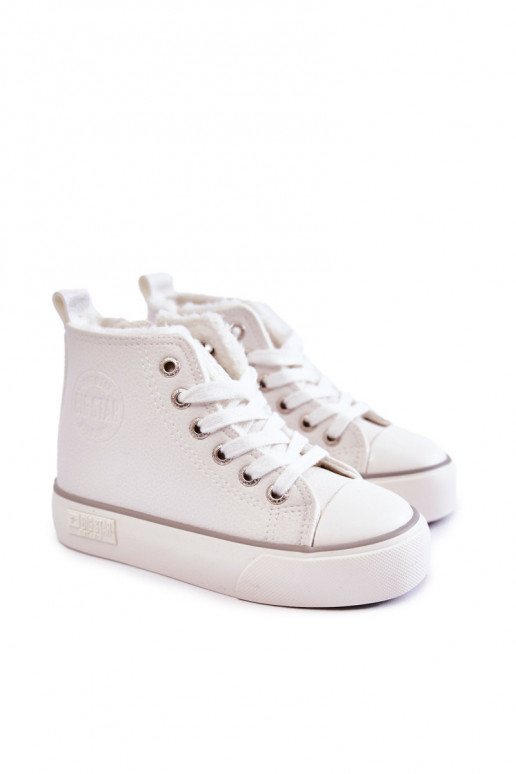 Children's High Sneakers With Zipper Big Star KK374227 White