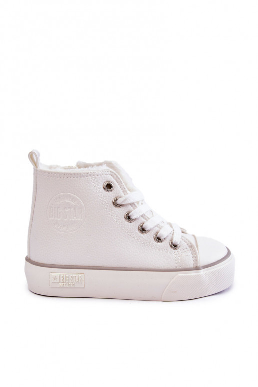 Children's High Sneakers With Zipper Big Star KK374227 White