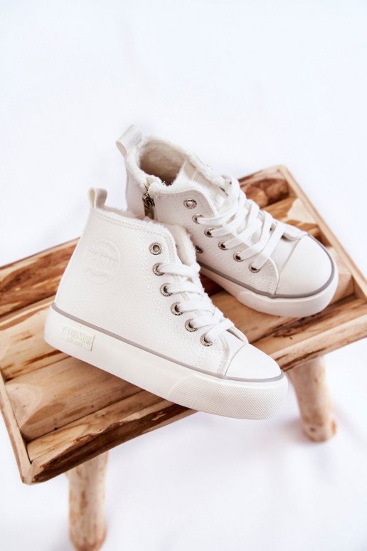 Children's High Sneakers With Zipper Big Star KK374227 White