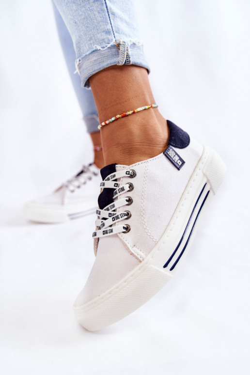 Women's Memory Foam System Sneakers Big Star KK276002 White Women's Memory Foam System Sneakers Big Star KK276002 White