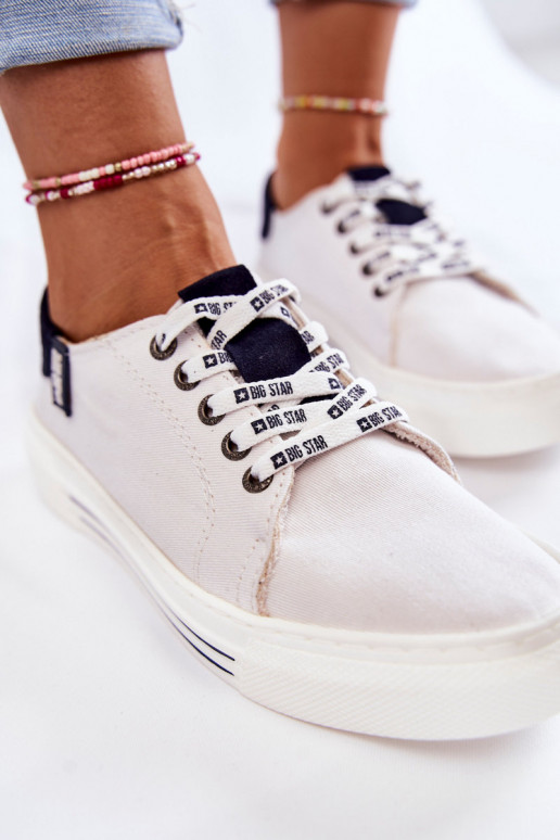 Women's Memory Foam System Sneakers Big Star KK276002 White Women's Memory Foam System Sneakers Big Star KK276002 White