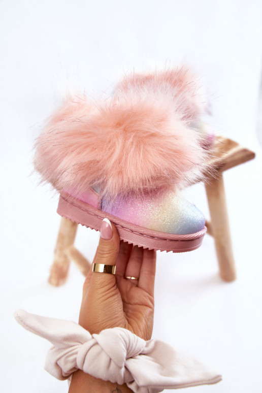Children's Snow Boots With Eco Fur Multicolored Ariana Children's Snow Boots With Eco Fur Multicolored Ariana